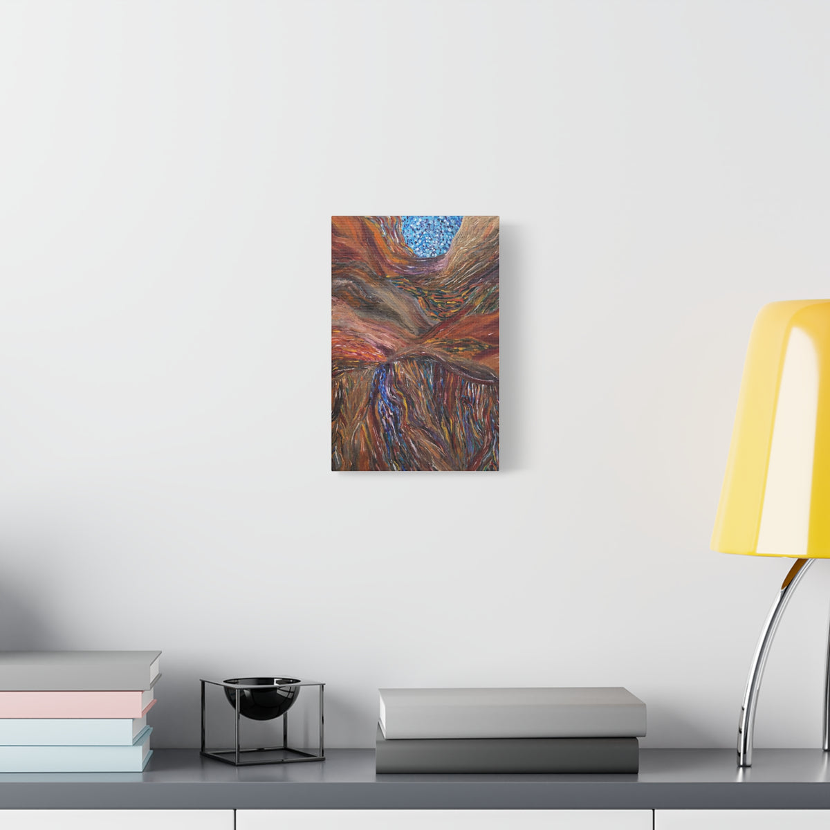 Abstract Canyon Canvas Wall Art — Earthy Textured Landscape Print