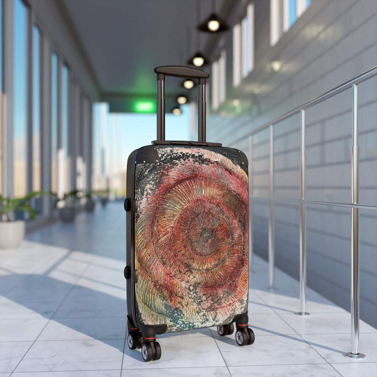 Abstract Sunburst Suitcase — Artistic Travel Luggage Cover