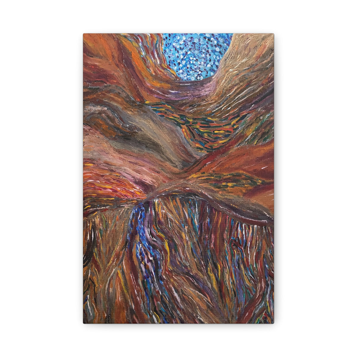 Abstract Canyon Canvas Wall Art — Earthy Textured Landscape Print