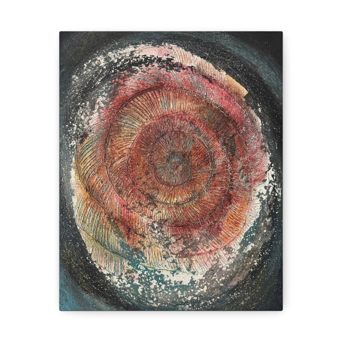 Abstract Concentric Rose Galaxy — Stretched Canvas Wall Art