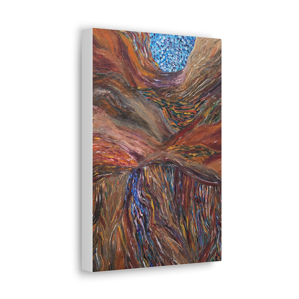 Abstract Canyon Canvas Wall Art — Earthy Textured Landscape Print