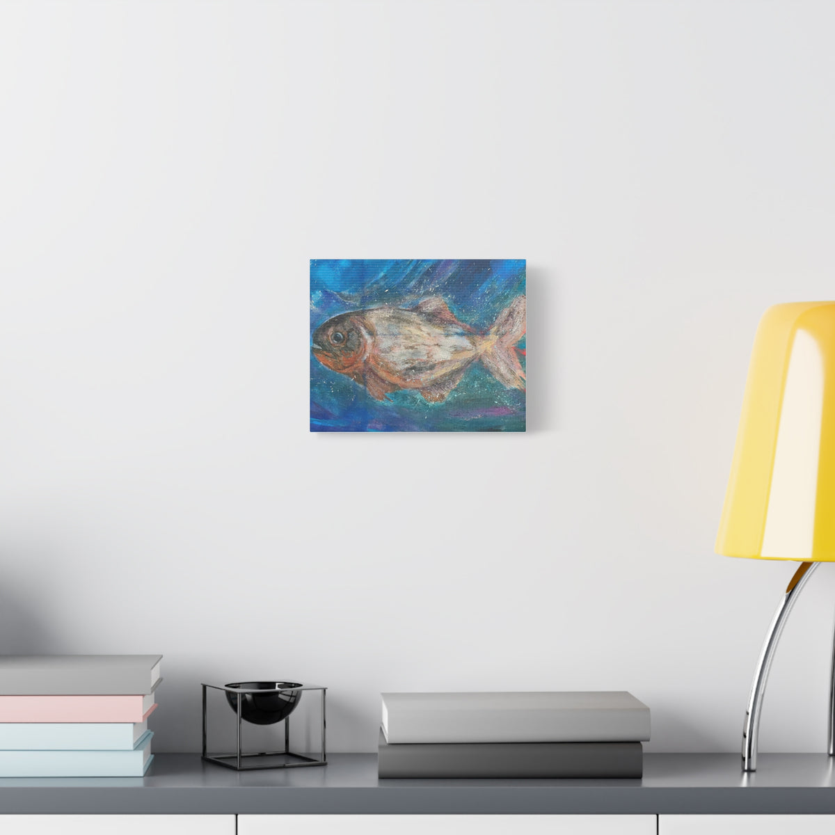Oceanic Piranha Fish Matte Canvas Wall Art (Stretched 1.25")