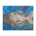 Oceanic Piranha Fish Matte Canvas Wall Art (Stretched 1.25")