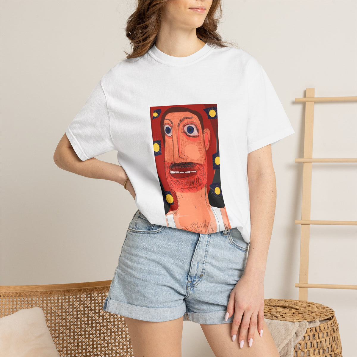 T-Shirt — 'Rise N' Shine' Quirky Portrait Graphic Tee