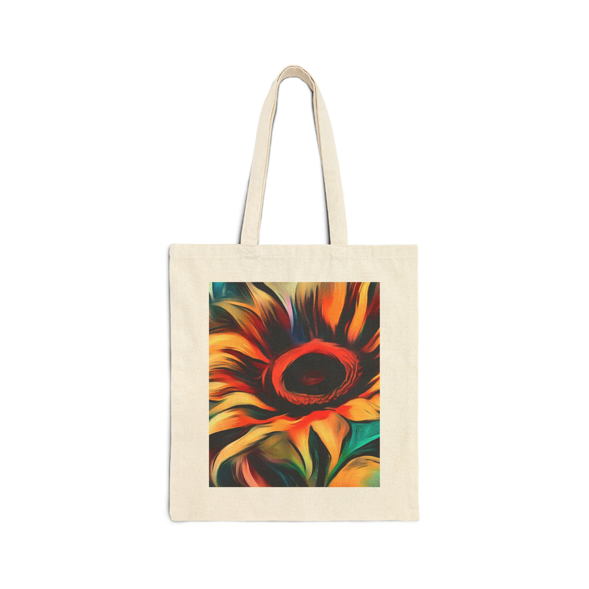 Sunflower Art Canvas Tote — Vibrant Floral Market Bag