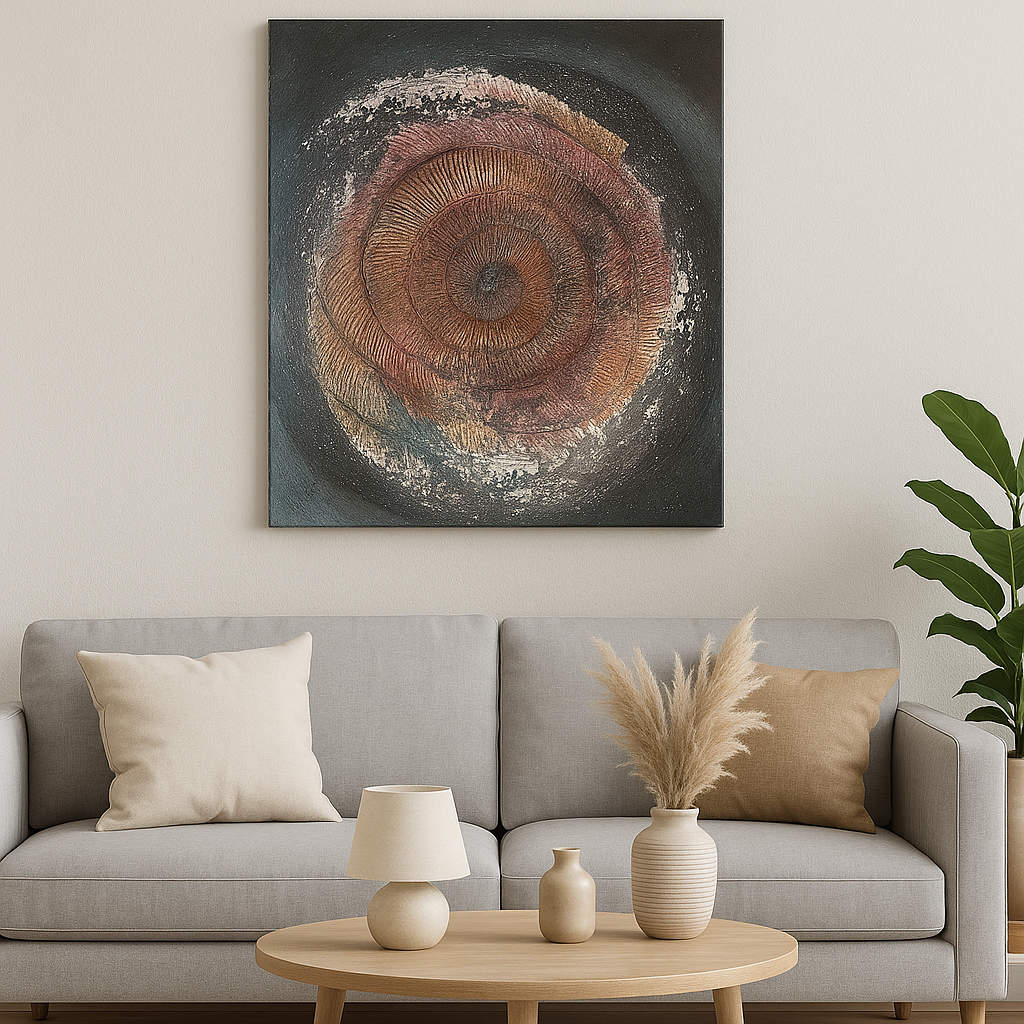 The Spiral, The Cycle of Life, Original Mixed-Media Acrylic on Canvas