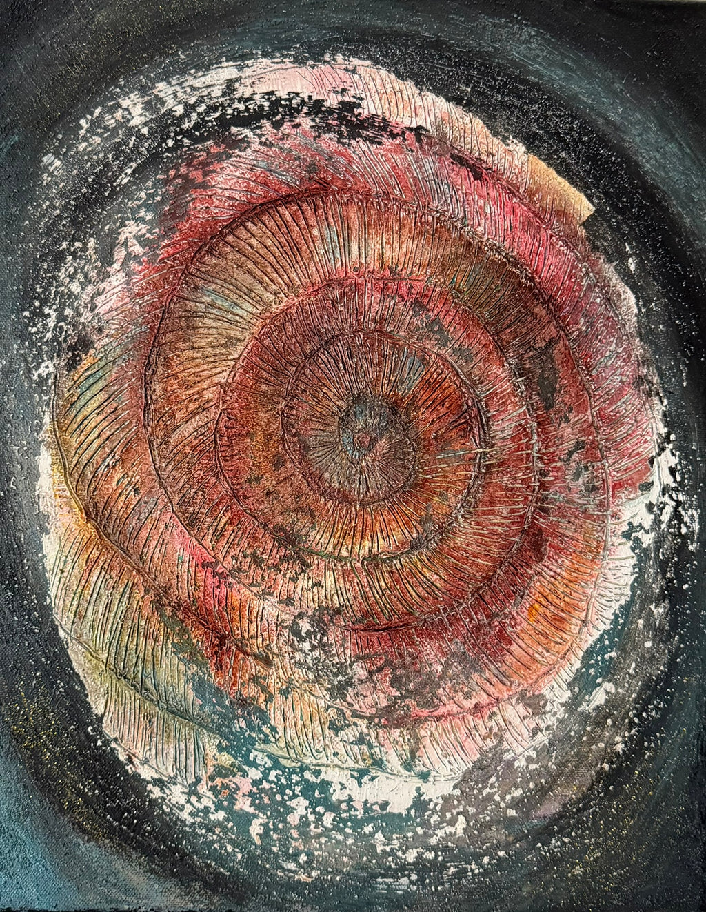 The Spiral, The Cycle of Life, Original Mixed-Media Acrylic on Canvas